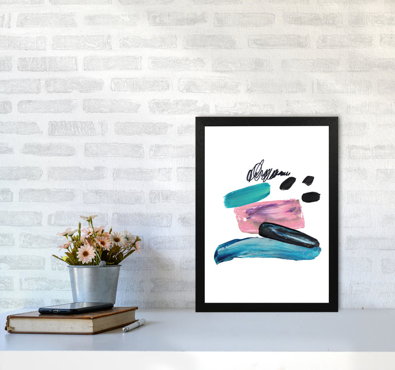 Pink And Teal Abstract Artboard Modern Print A3 White Frame