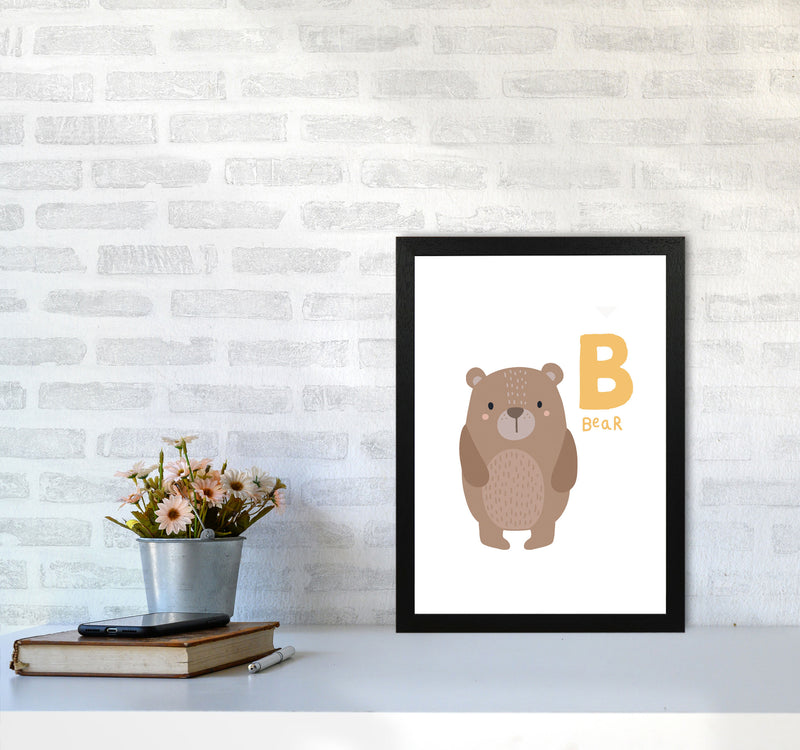 Alphabet Animals, B Is Forbear Framed Nursey Wall Art Print A3 White Frame