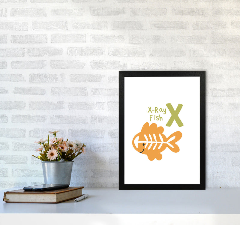 Alphabet Animals, X Is For X-Ray Fish, Nursey Wall Art Poster A3 White Frame