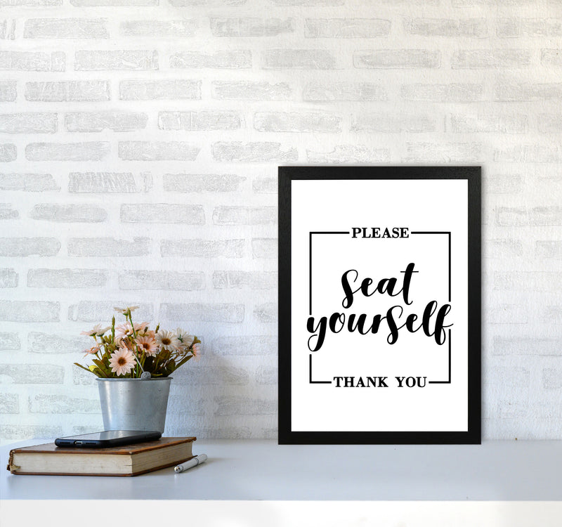 Seat Yourself, Bathroom Modern Print, Framed Bathroom Wall Art A3 White Frame