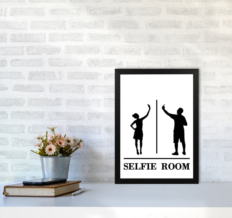 Selfie Room, Bathroom Modern Print, Framed Bathroom Wall Art A3 White Frame