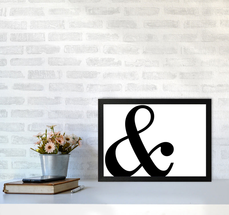 Ampersand Landscape Framed Typography Wall Art Print A3 White Frame