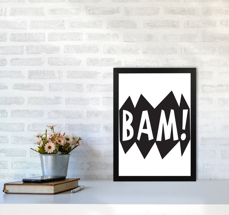 BAM! Black Framed Nursey Wall Art Print A3 White Frame