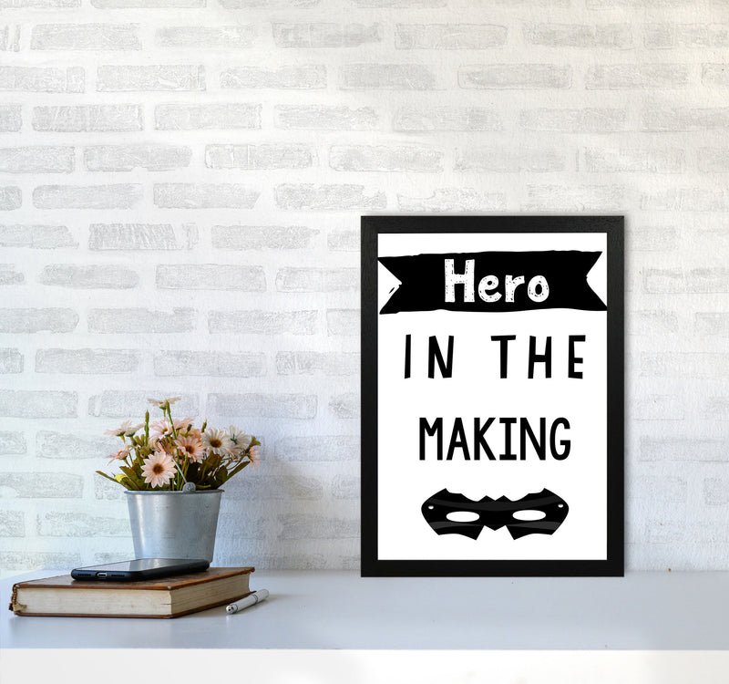 Hero In The Making Framed Nursey Wall Art Print A3 White Frame