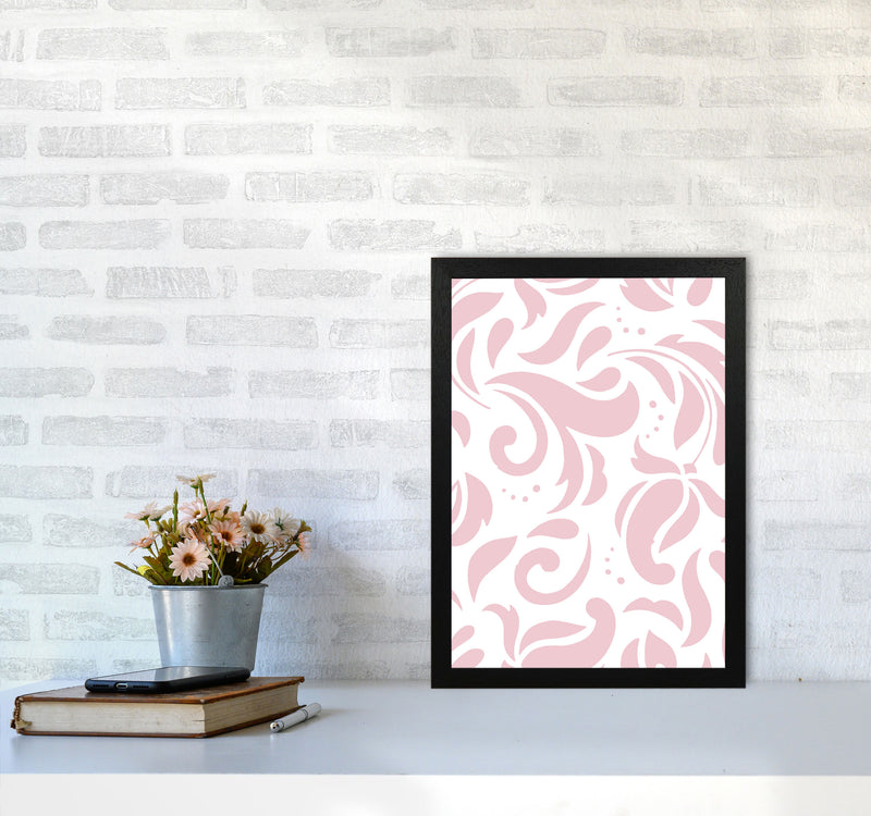 Pink Floral Pattern Modern Print A3 White Frame