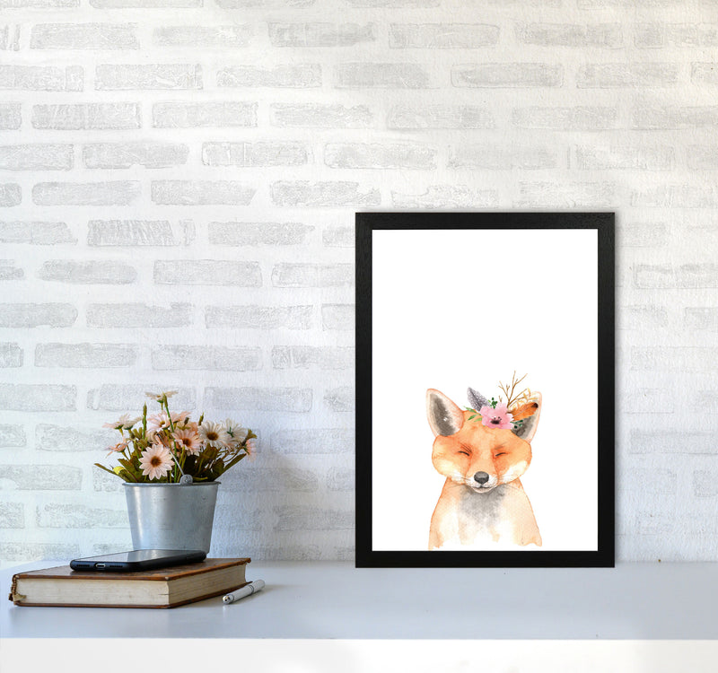 Forest Friends, Floral Cute Fox Modern Print Animal Art Print A3 White Frame
