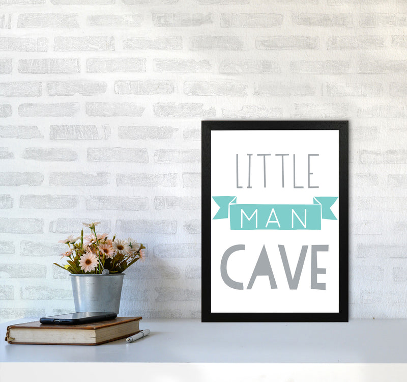 Little Man Cave Mint Banner Framed Nursey Wall Art Print A3 White Frame