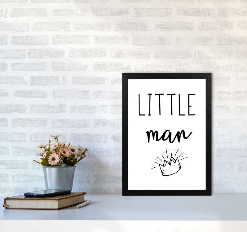 Little Man Crown Framed Nursey Wall Art Print A3 White Frame