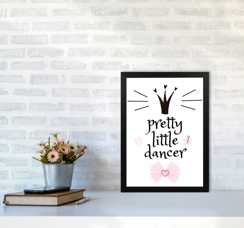 Pretty Little Dancer Framed Nursey Wall Art Print A3 White Frame