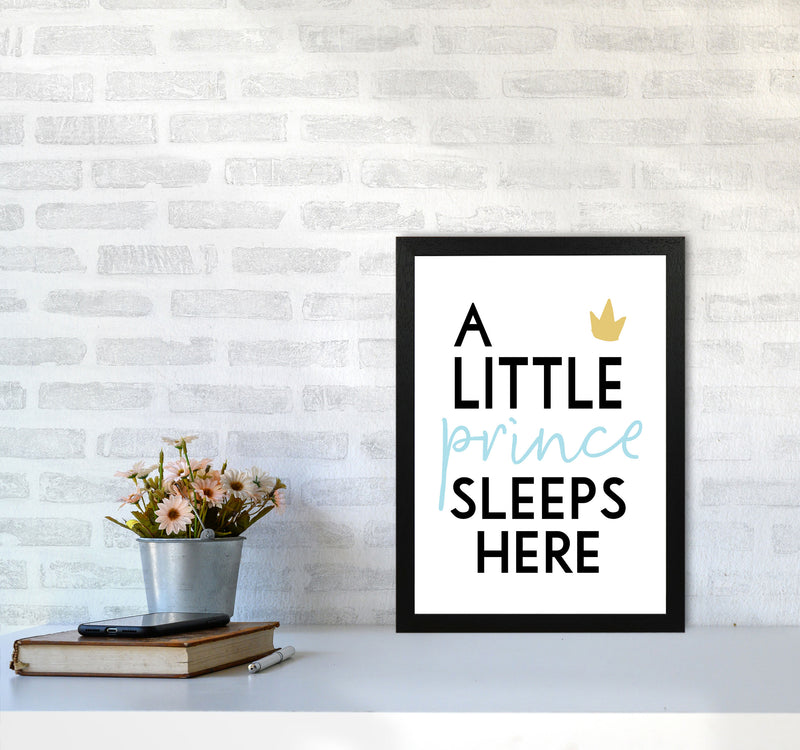 A Little Prince Sleeps Here Framed Nursey Wall Art Print A3 White Frame