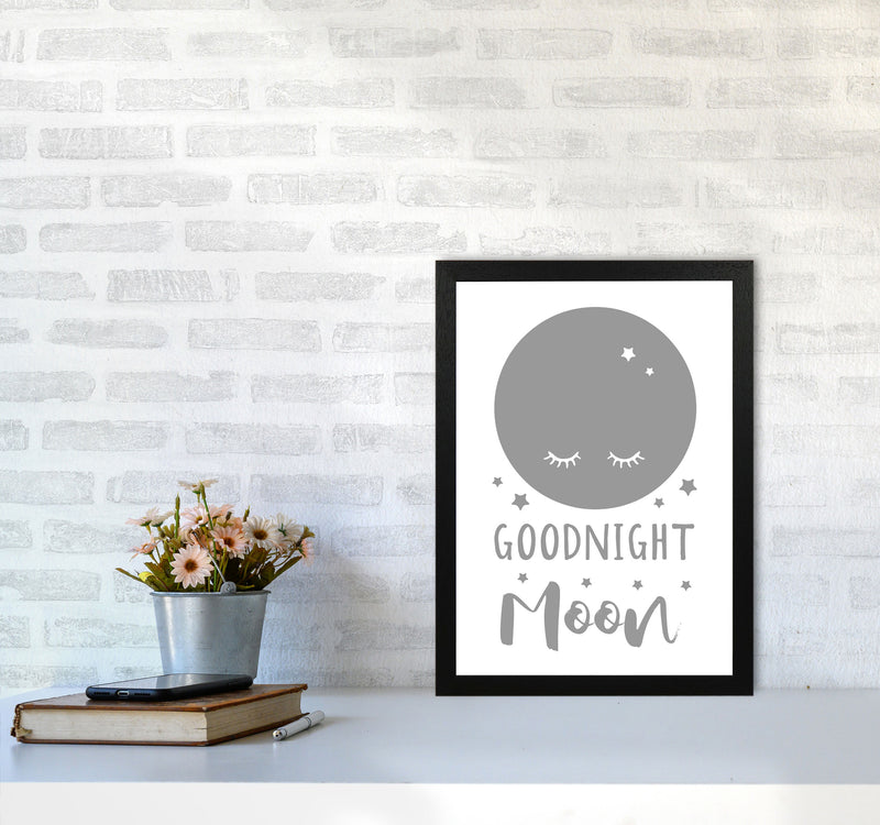 Goodnight Moon Grey Framed Nursey Wall Art Print A3 White Frame