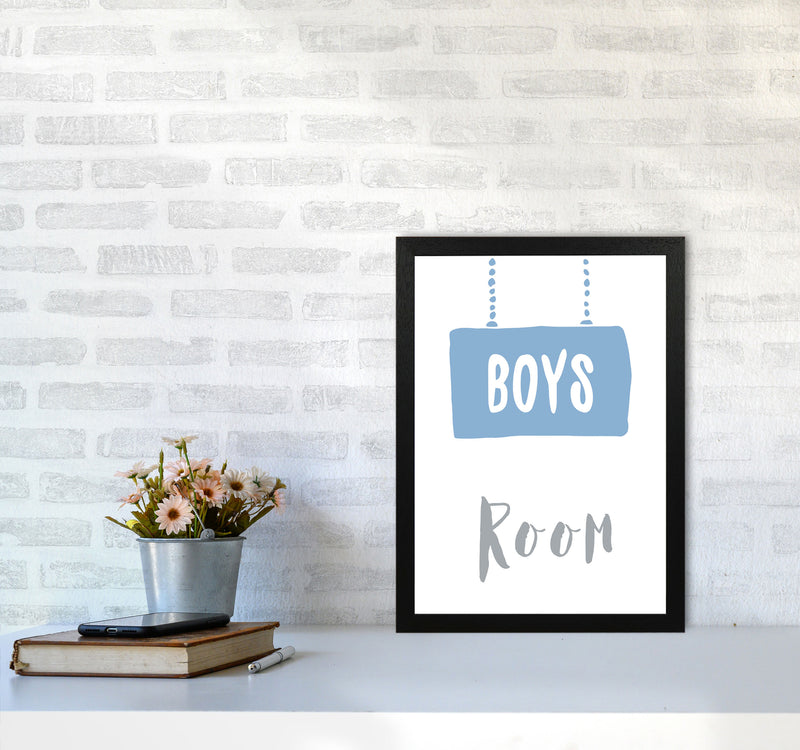 Boys Room Blue Framed Nursey Wall Art Print A3 White Frame