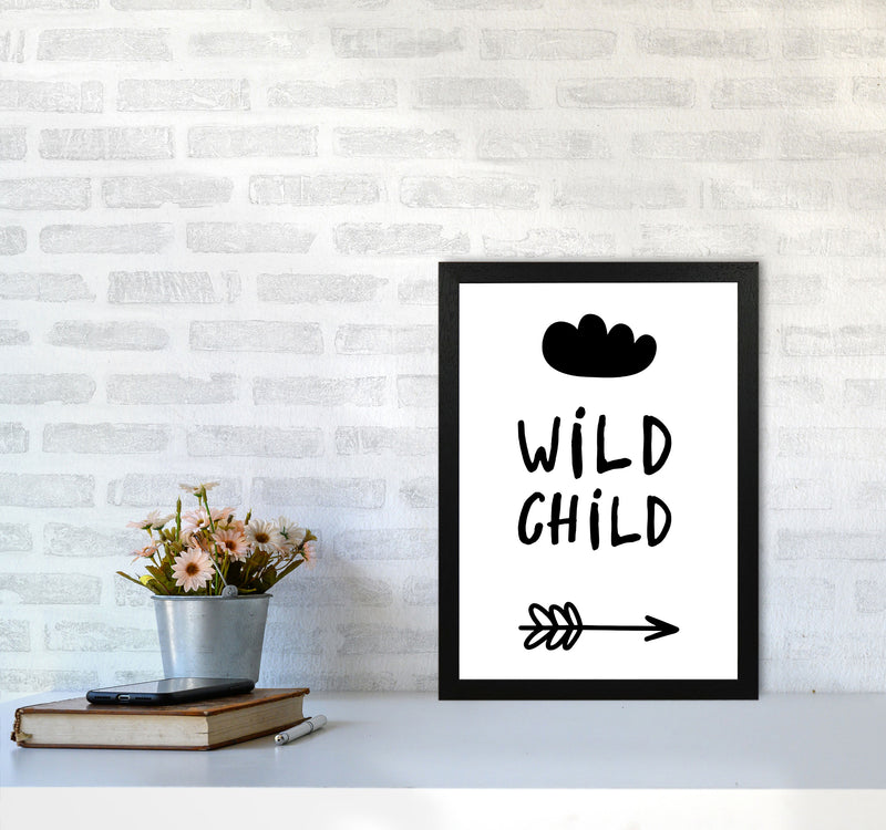 Wild Child Black Framed Nursey Wall Art Print A3 White Frame
