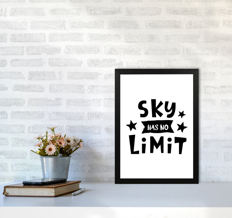 Sky Has No Limit Framed Nursey Wall Art Print A3 White Frame