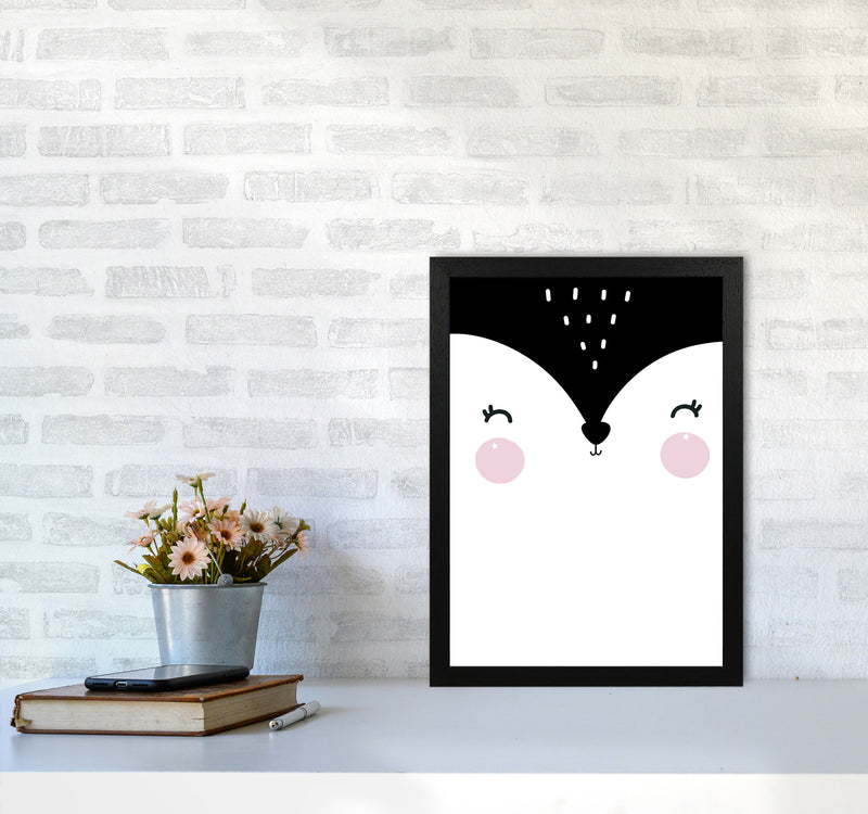 Penguin Face Scandi Modern Print A3 White Frame