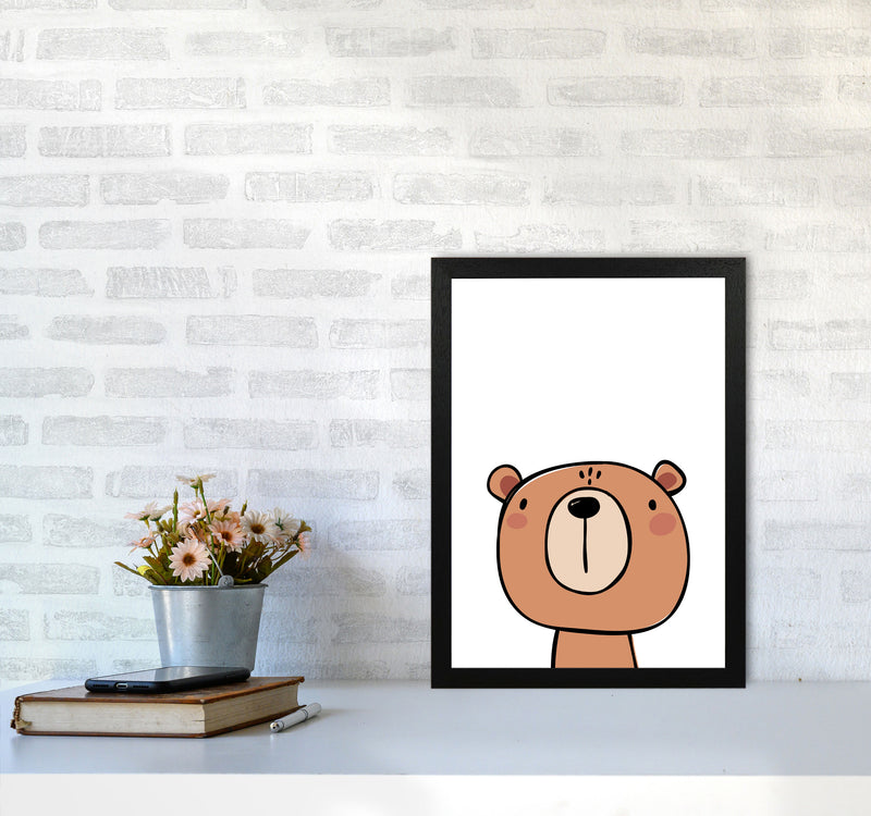 Brown Bear Modern Print Animal Art Print A3 White Frame