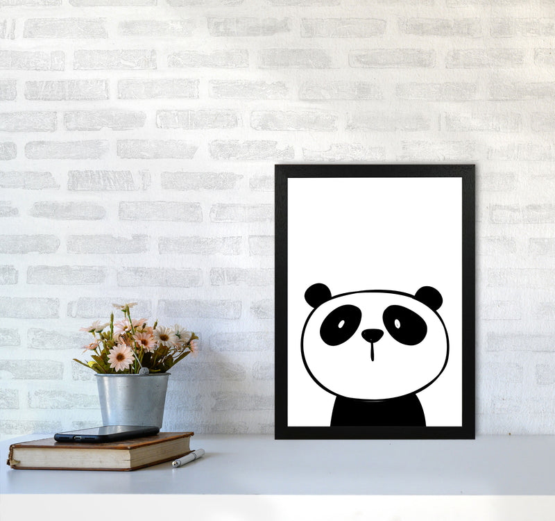 Scandi Panda Framed Nursey Wall Art Print A3 White Frame