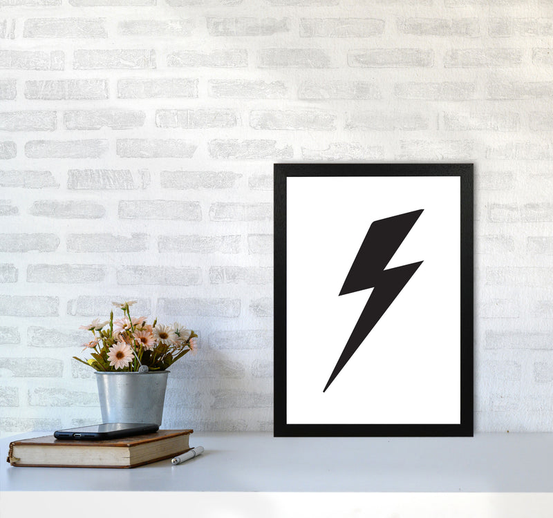 Lightning Bolt Framed Nursey Wall Art Print A3 White Frame