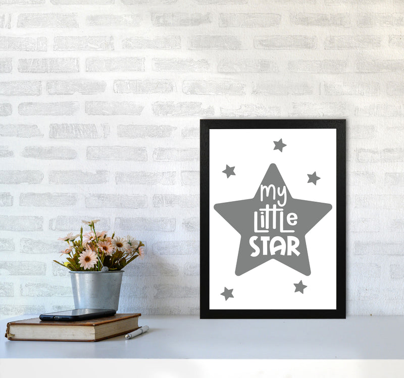 My Little Star Grey Framed Nursey Wall Art Print A3 White Frame