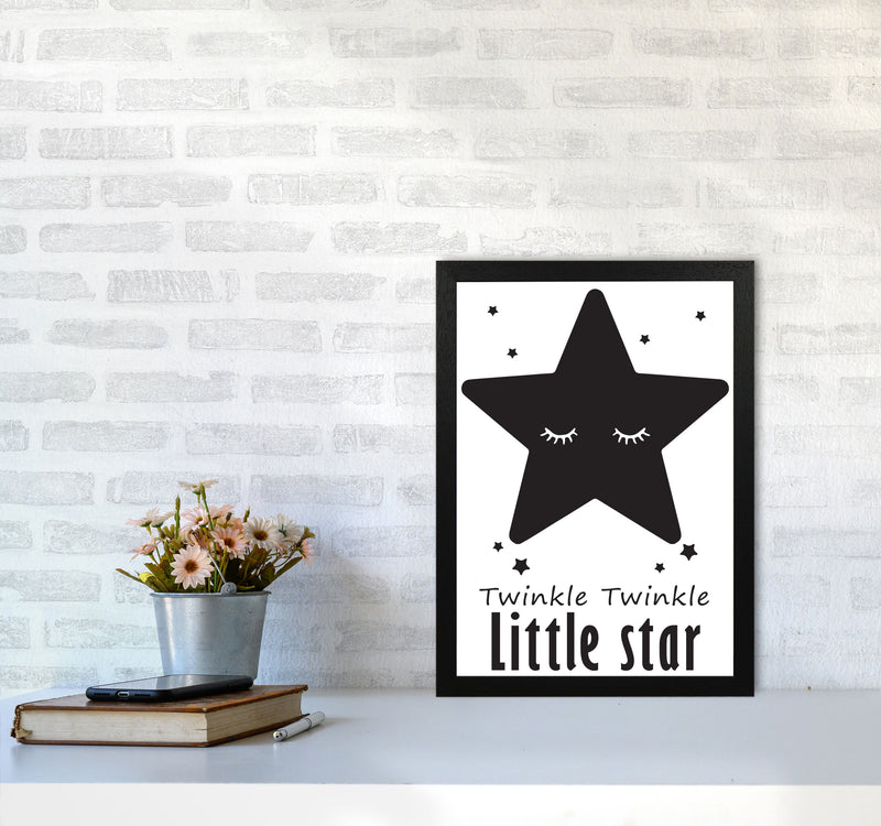 Twinkle Twinkle Little Star Framed Nursey Wall Art Print A3 White Frame