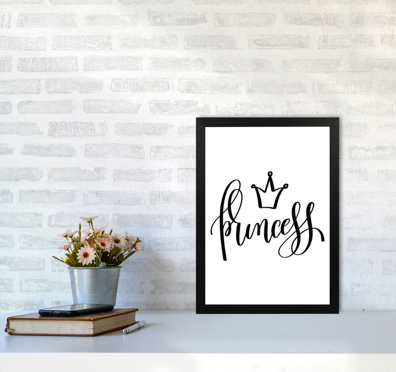 Princess Black Framed Nursey Wall Art Print A3 White Frame
