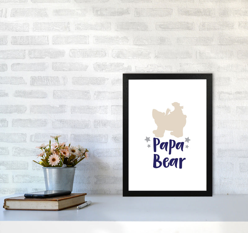 Papa Bear Framed Nursey Wall Art Print A3 White Frame