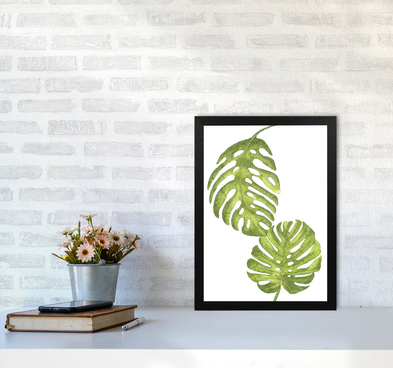 Monstera Leaf Modern Print, Framed Botanical & Nature Art Print A3 White Frame