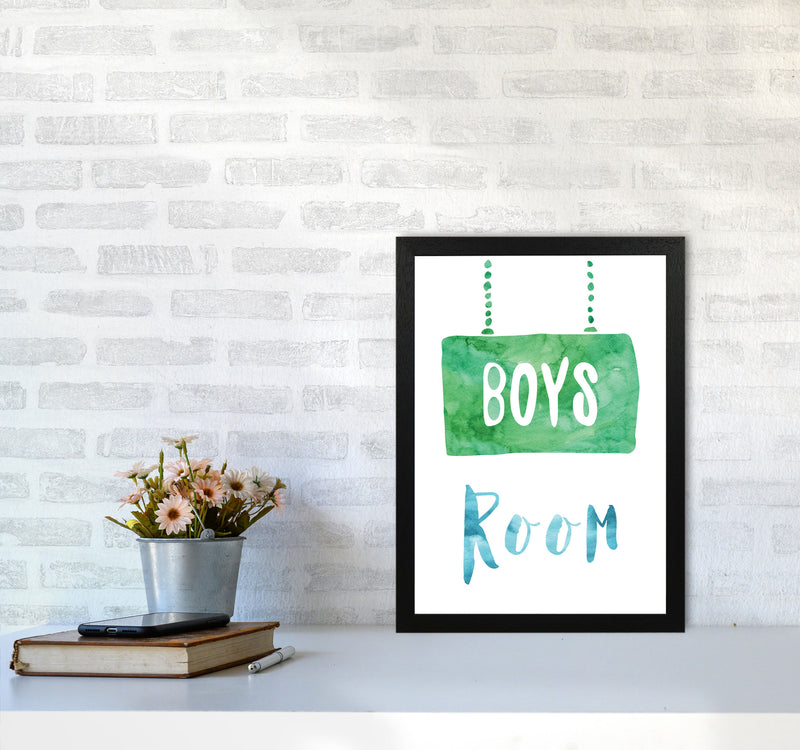 Boys Room Watercolour Framed Nursey Wall Art Print A3 White Frame