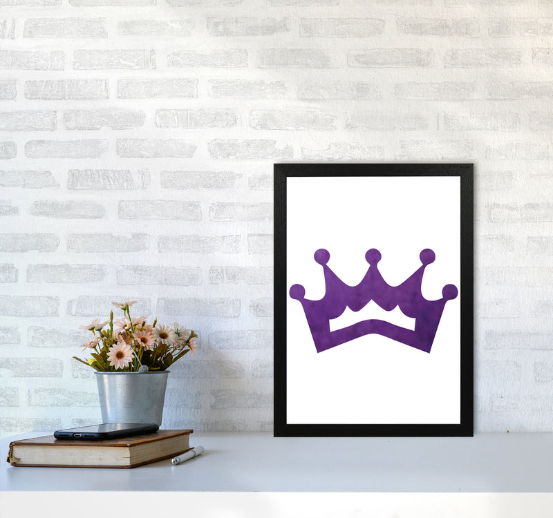 Purple Crown Watercolour Modern Print A3 White Frame