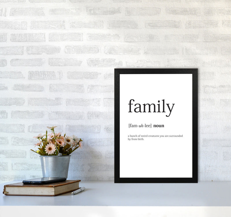 Family Framed Typography Wall Art Print A3 White Frame