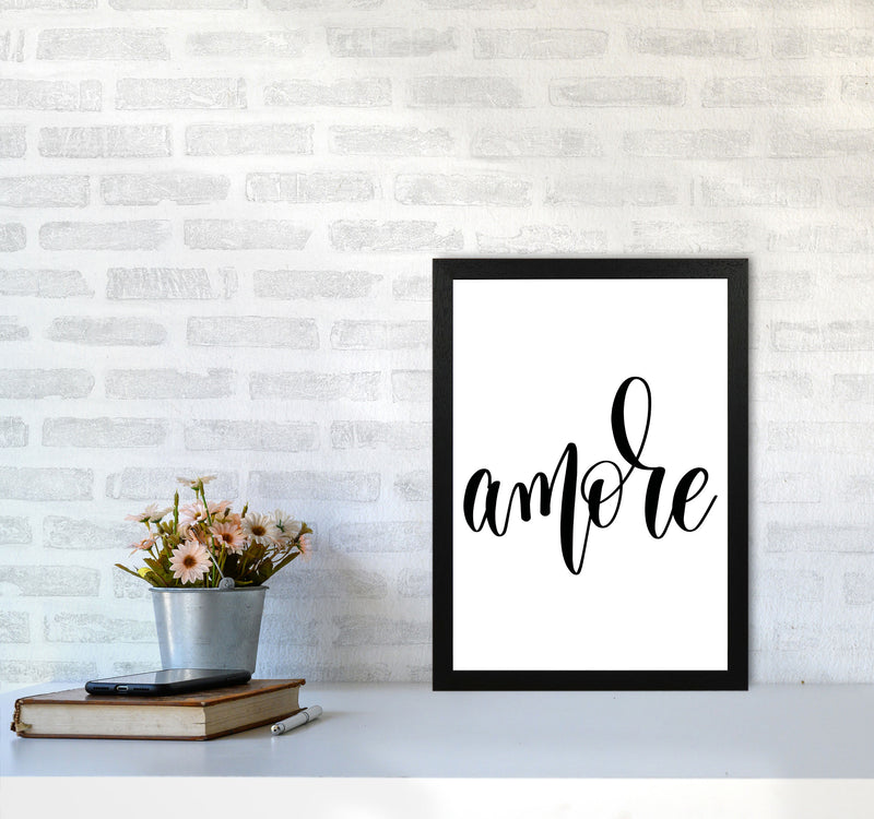 Amore Framed Typography Wall Art Print A3 White Frame