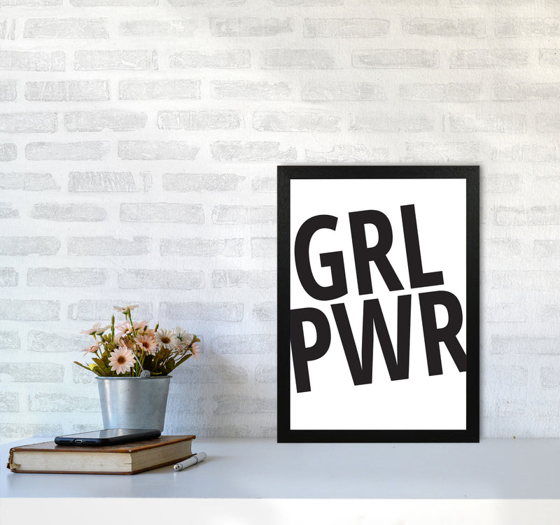 Girl Power Framed Typography Wall Art Print A3 White Frame