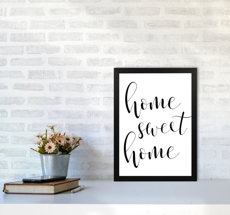 Home Sweet Home Framed Typography Wall Art Print A3 White Frame