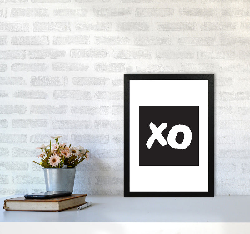 XO Black Square Modern Print A3 White Frame