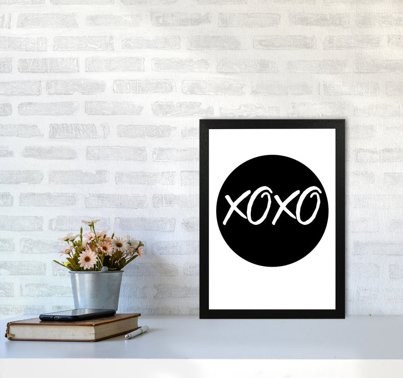 XOXO Black Circle Modern Print A3 White Frame