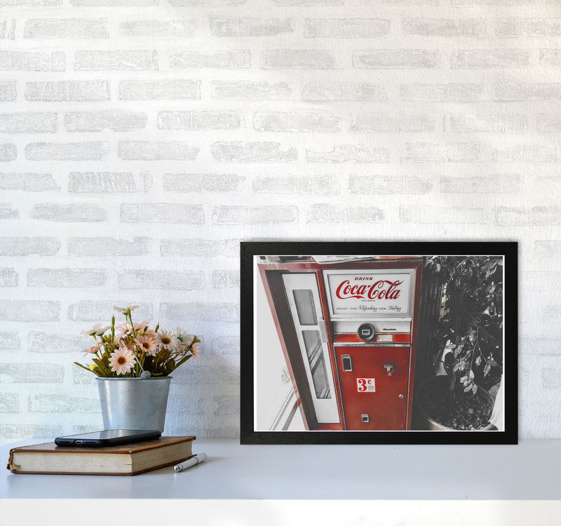 Coca Cola Vending Machine Modern Print A3 White Frame