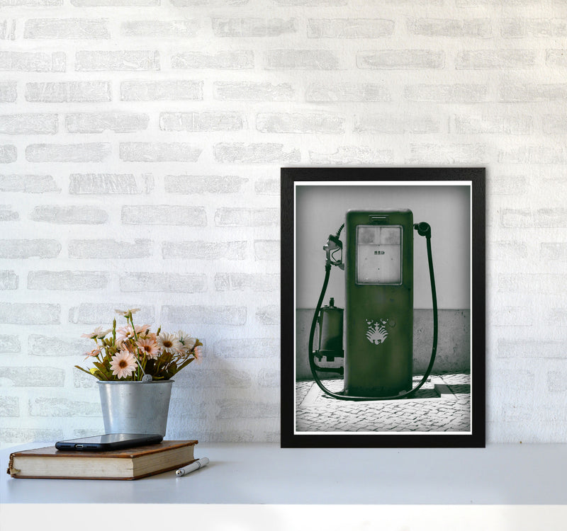 Vintage Green Gas Pump Modern Print A3 White Frame