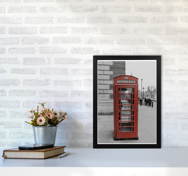 London Red Phonebox Modern Print A3 White Frame