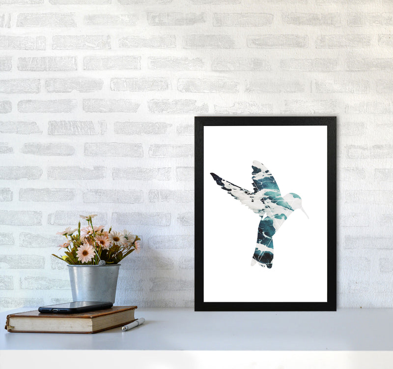Blue Sea Bird Modern Print Animal Art Print A3 White Frame