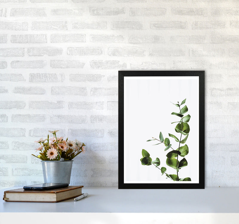 Elegant Green Plant Modern Print, Framed Botanical & Nature Art Print A3 White Frame