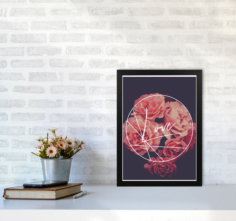 Floral Love Modern Print, Framed Botanical & Nature Art Print A3 White Frame