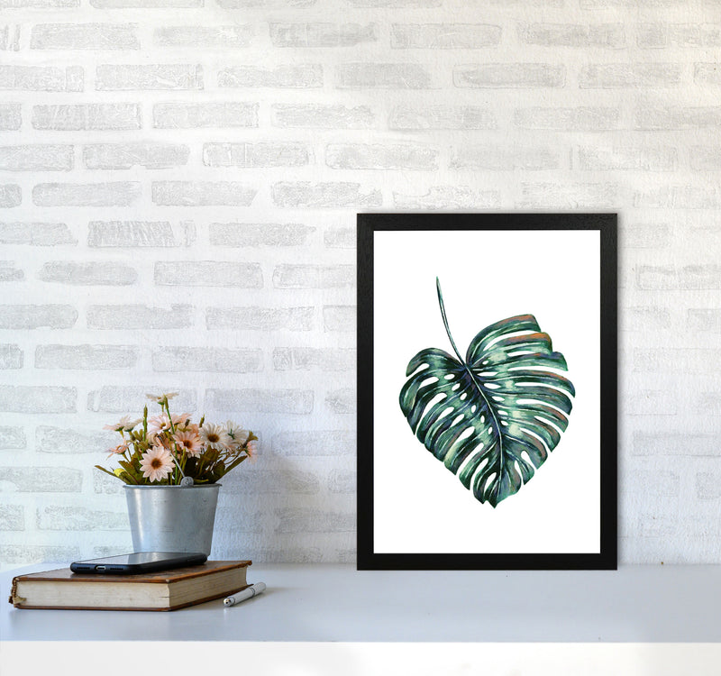 Monstera Leaf Full Modern Print, Framed Botanical & Nature Art Print A3 White Frame