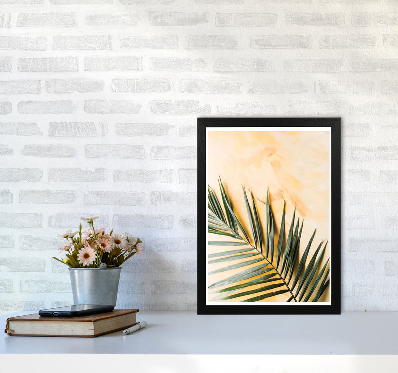 Palm Leaf Yellow Modern Print, Framed Botanical & Nature Art Print A3 White Frame