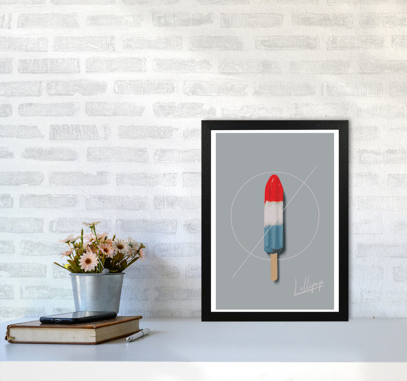 Ice Lolly Modern Print, Framed Kitchen Wall Art A3 White Frame