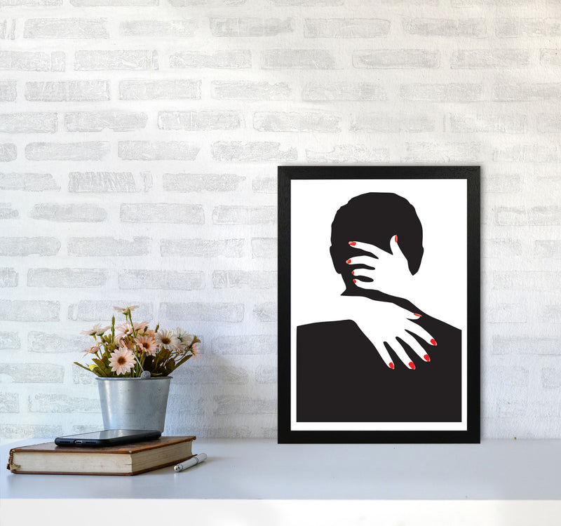 Abstract Man And Hands Modern Print A3 White Frame