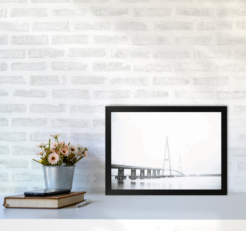 Minimal Grey Bridge Modern Print A3 White Frame