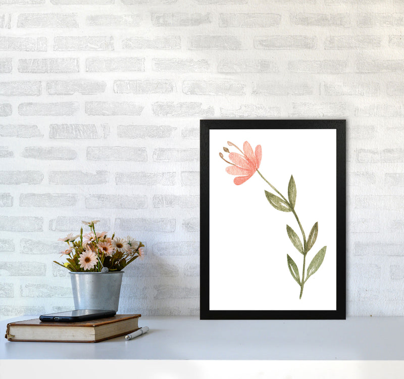 Pink Watercolour Flower 2 Modern Print A3 White Frame