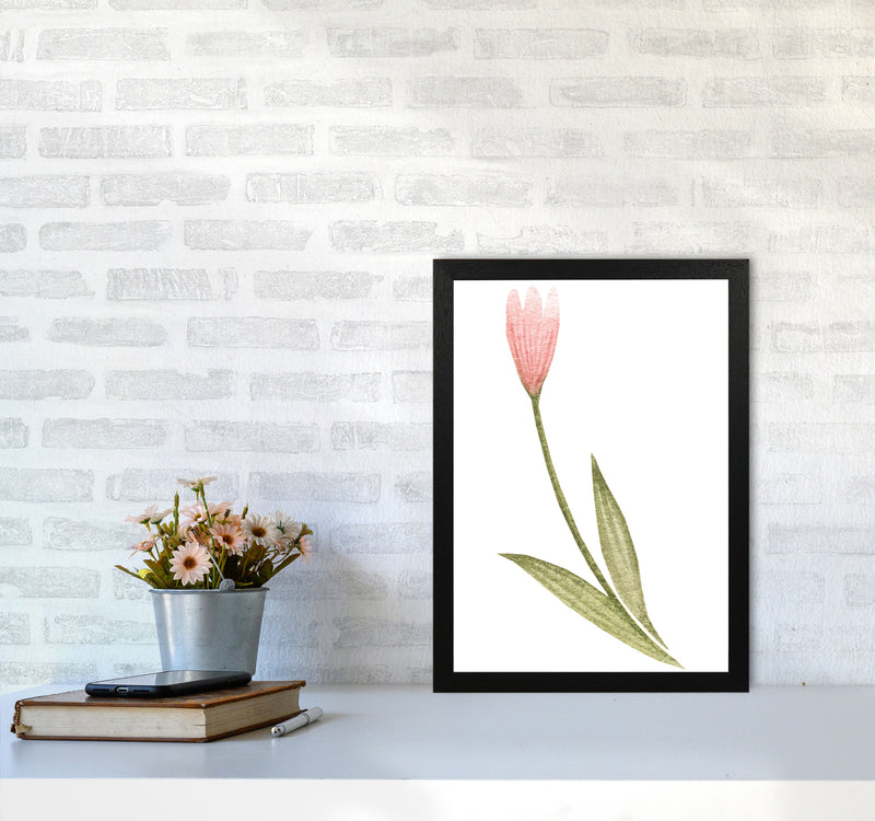Pink Watercolour Flower 3 Modern Print A3 White Frame