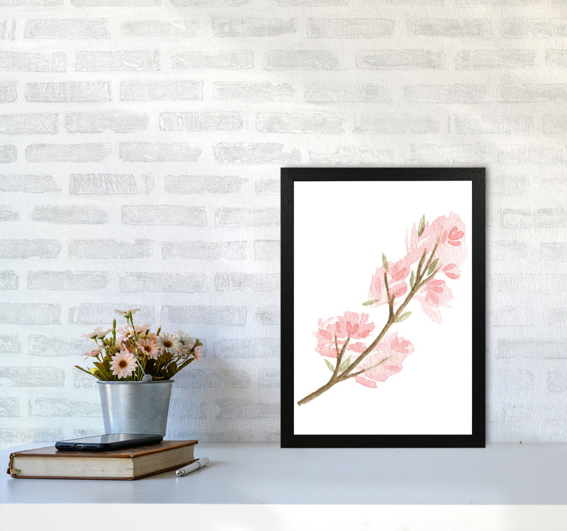 Pink Watercolour Flower 4 Modern Print A3 White Frame