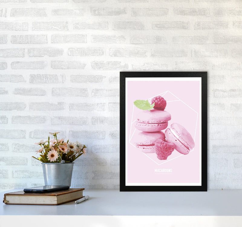 Pink Macaroons Modern Print A3 White Frame
